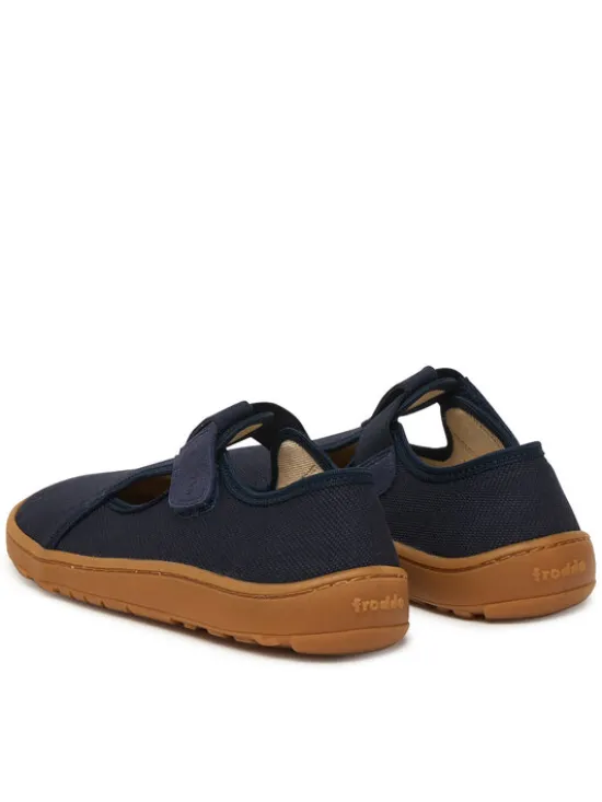 Froddo Kapcie Barefoot Canvas T-Bar G1700439 D Granatowy