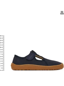 Froddo Kapcie Barefoot Canvas T-Bar G1700439 D Granatowy