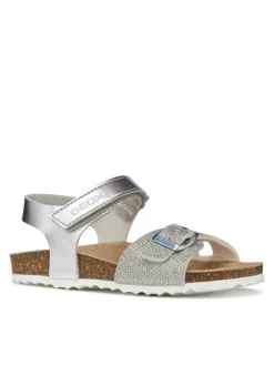 Geox Sandały J Adriel Girl J028MC 0BNEW C1007 M Srebrny