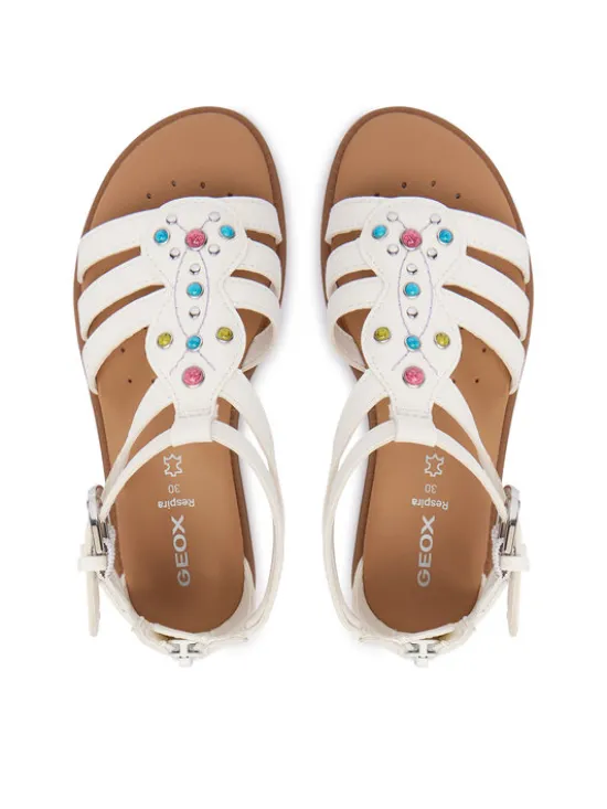 Geox Sandały Jr Sandal Karly J6535D 000BC C0653 S Biały