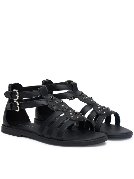 Geox Sandały Jr Sandal Karly J6535D 000BC C9258 D Czarny