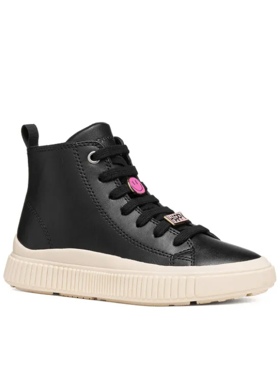 Geox Sneakersy J Laquinny Girl J66M3A 000BC C9999 S Czarny