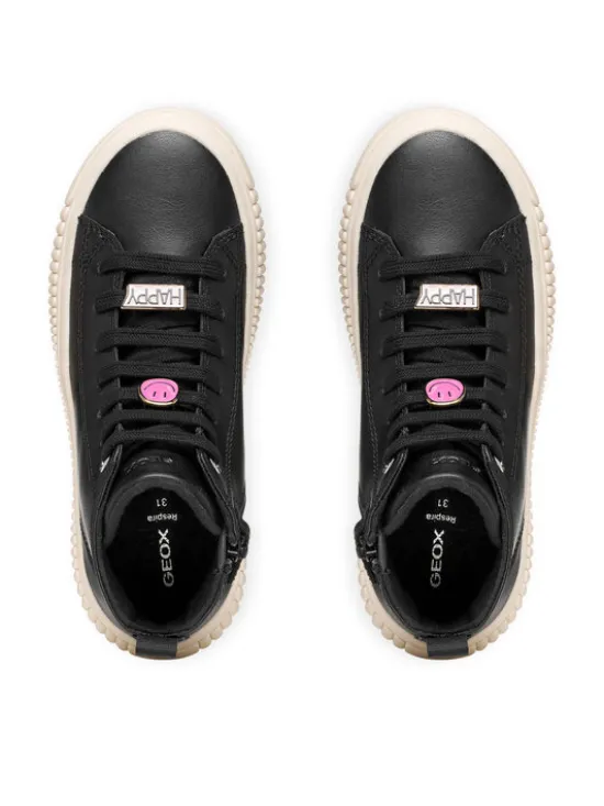 Geox Sneakersy J Laquinny Girl J66M3A 000BC C9999 S Czarny