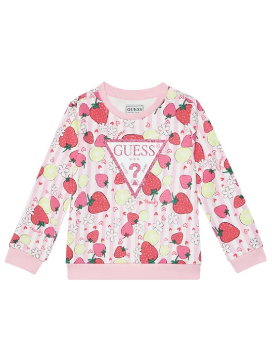 Guess Bluza K6GQ00 KA6R4 Różowy Regular Fit