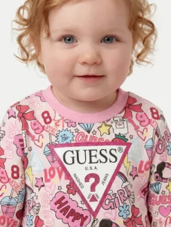 Guess Bluza K6YQ04 K3845 Różowy Regular Fit