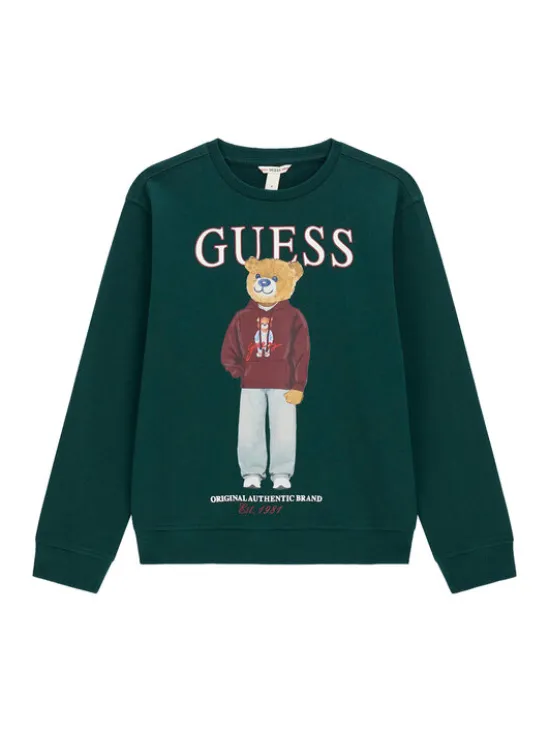 Guess Bluza L6YQ07 K4049 Zielony ciemny Regular Fit