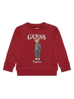 Guess Bluza N6BQ03 K6112 Czerwony ciemny Regular Fit