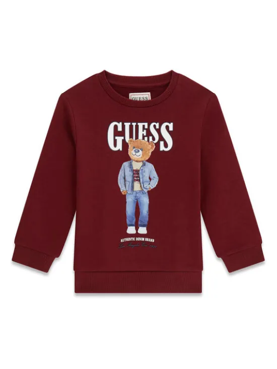Guess Bluza N6RQ03 KAD74 Bordowy Regular Fit