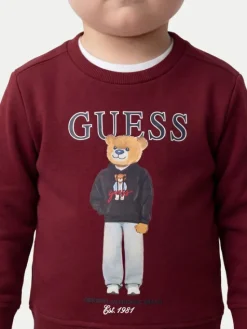 Guess Bluza N6YQ05 K4096 Bordowy Regular Fit