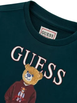 Guess Bluza N6YQ05 K4096 Zielony ciemny Regular Fit