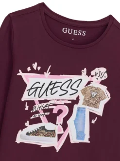 Guess Bluzka J6YI01 K3664 Bordowy Regular Fit