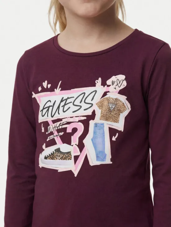 Guess Bluzka J6YI01 K3664 Bordowy Regular Fit