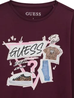 Guess Bluzka J6YI01 K3664 Bordowy Regular Fit