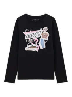 Guess Bluzka J6YI01 K3664 Czarny Regular Fit
