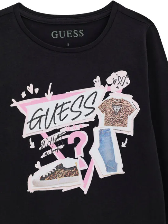 Guess Bluzka J6YI01 K3664 Czarny Regular Fit