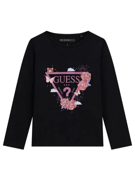 Guess Bluzka K6YI24 K3732 Czarny Regular Fit