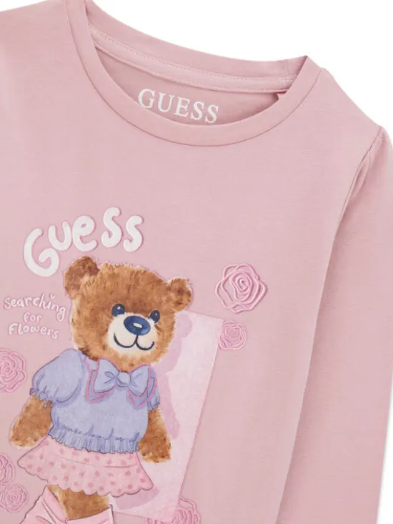 Guess Bluzka K6YI11 K3676 Różowy Regular Fit
