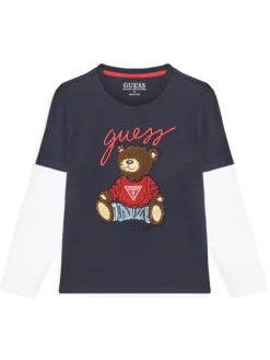 Guess Bluzka L4BI13 I3Z14 Granatowy Regular Fit
