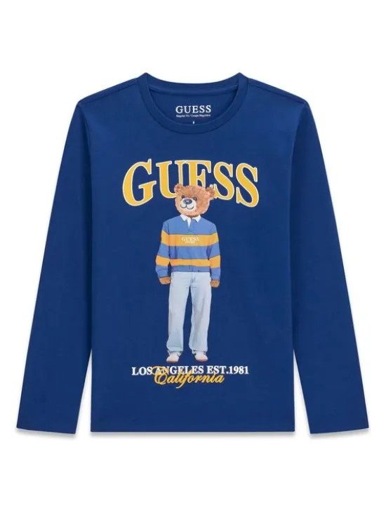 Guess Bluzka L6BI11 K5732 Granatowy Regular Fit