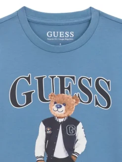 Guess Bluzka L6BI11 K5732 Niebieski Regular Fit