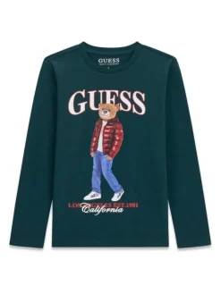 Guess Bluzka L6BI11 K5732 Zielony Regular Fit