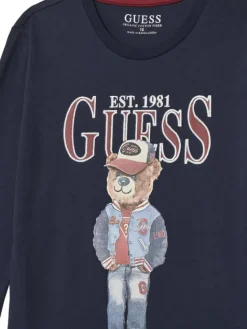 Guess Bluzka L5YI30 K8HM4 Granatowy Regular Fit