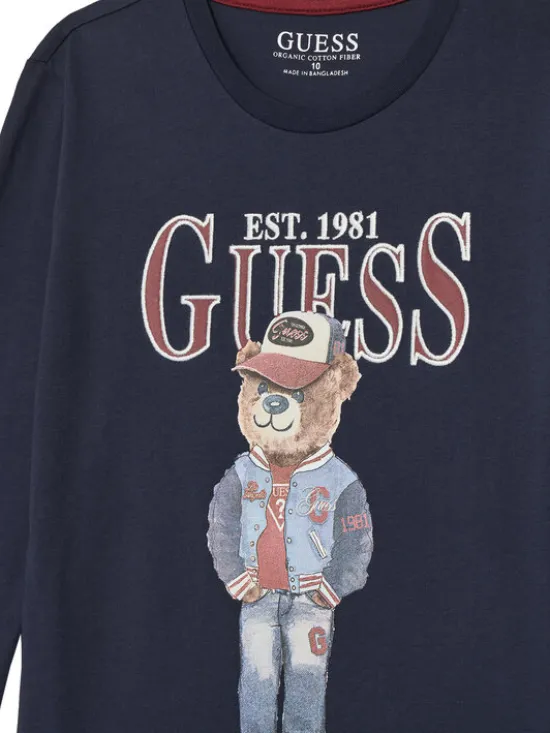 Guess Bluzka L5YI30 K8HM4 Granatowy Regular Fit