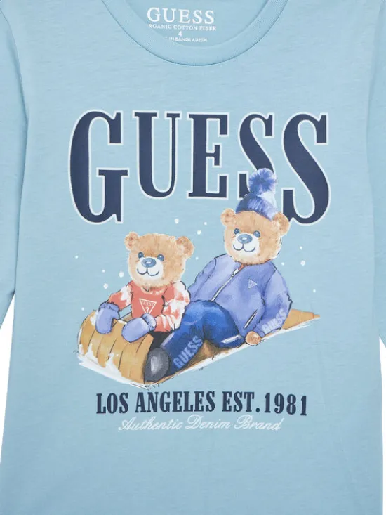 Guess Bluzka N5BI04I3Z14 Błękitny Regular Fit
