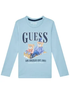 Guess Bluzka N5BI04I3Z14 Błękitny Regular Fit