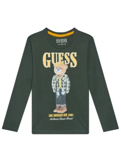 Guess Bluzka N5BI04I3Z14 Zielony Regular Fit