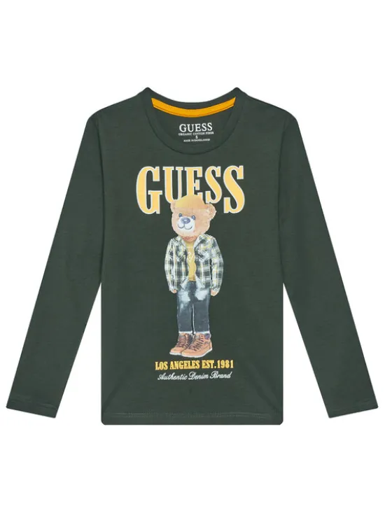 Guess Bluzka N5BI04I3Z14 Zielony Regular Fit