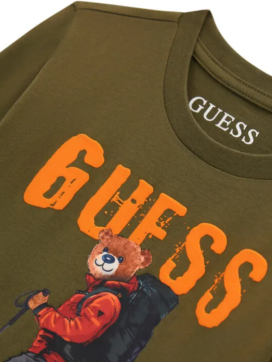 Guess Bluzka N6BI04 K5854 Zielony Regular Fit