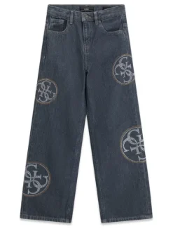 Guess Jeansy J6YA02 D1209 Szary Wide Leg