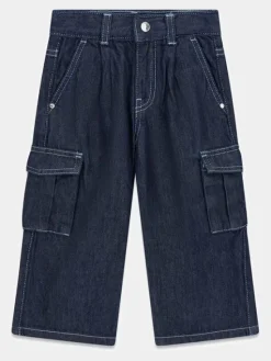Guess Kids Spodnie materiałowe 183395 Niebieski Regular Fit