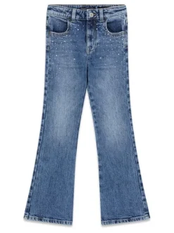 Guess Kids Spodnie materiałowe 183381 Niebieski Regular Fit