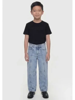 Guess Kids Spodnie materiałowe 183119 Niebieski Regular Fit