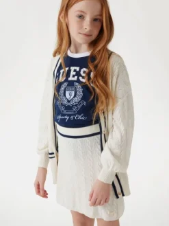 Guess Kids Spodnie materiałowe 171527 Biały Regular Fit