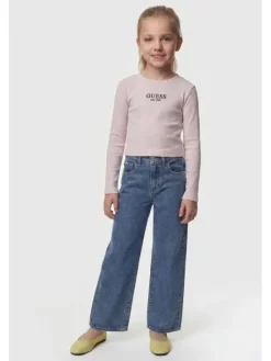 Guess Kids Spodnie materiałowe 183379 Niebieski Regular Fit