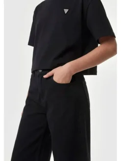 Guess Kids Spodnie materiałowe 183875 Czarny Regular Fit
