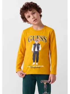 Guess Kids T-Shirt 184439 Pomarańczowy Classic Fit