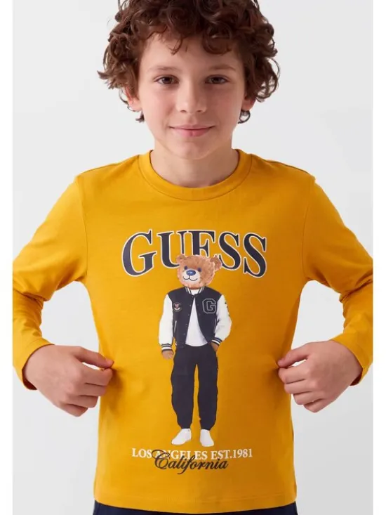 Guess Kids T-Shirt 184439 Pomarańczowy Classic Fit