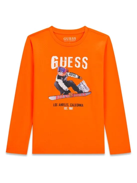 Guess Kids T-Shirt 184426 Pomarańczowy Classic Fit