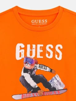 Guess Kids T-Shirt 184426 Pomarańczowy Classic Fit