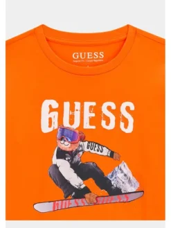 Guess Kids T-Shirt 184426 Pomarańczowy Classic Fit
