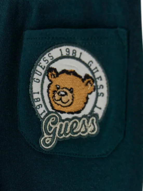 Guess Komplet bluza, body i spodnie dresowe P6YG09 K4071 Zielony ciemny Regular Fit
