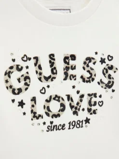 Guess Komplet bluza i legginsy K6BG02 K5910 Kremowy Regular Fit