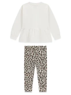 Guess Komplet bluza i legginsy K6BG02 K5910 Kremowy Regular Fit
