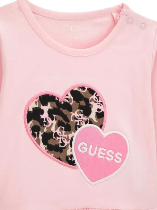 Guess Komplet bluzka i legginsy A6YG02 K3896 Różowy jasny Regular Fit