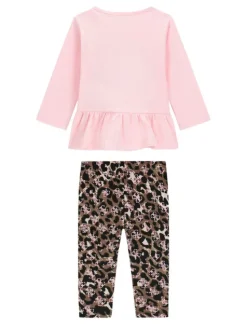 Guess Komplet bluzka i legginsy A6YG02 K3896 Różowy jasny Regular Fit
