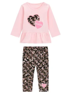 Guess Komplet bluzka i legginsy A6YG02 K3896 Różowy jasny Regular Fit